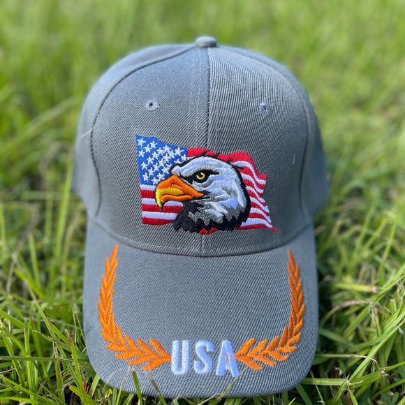 Adjustable Sports Eagle USA Flag Hat- Eagle Snap Back Trucker Baseball Cap - Picture 3 of 3